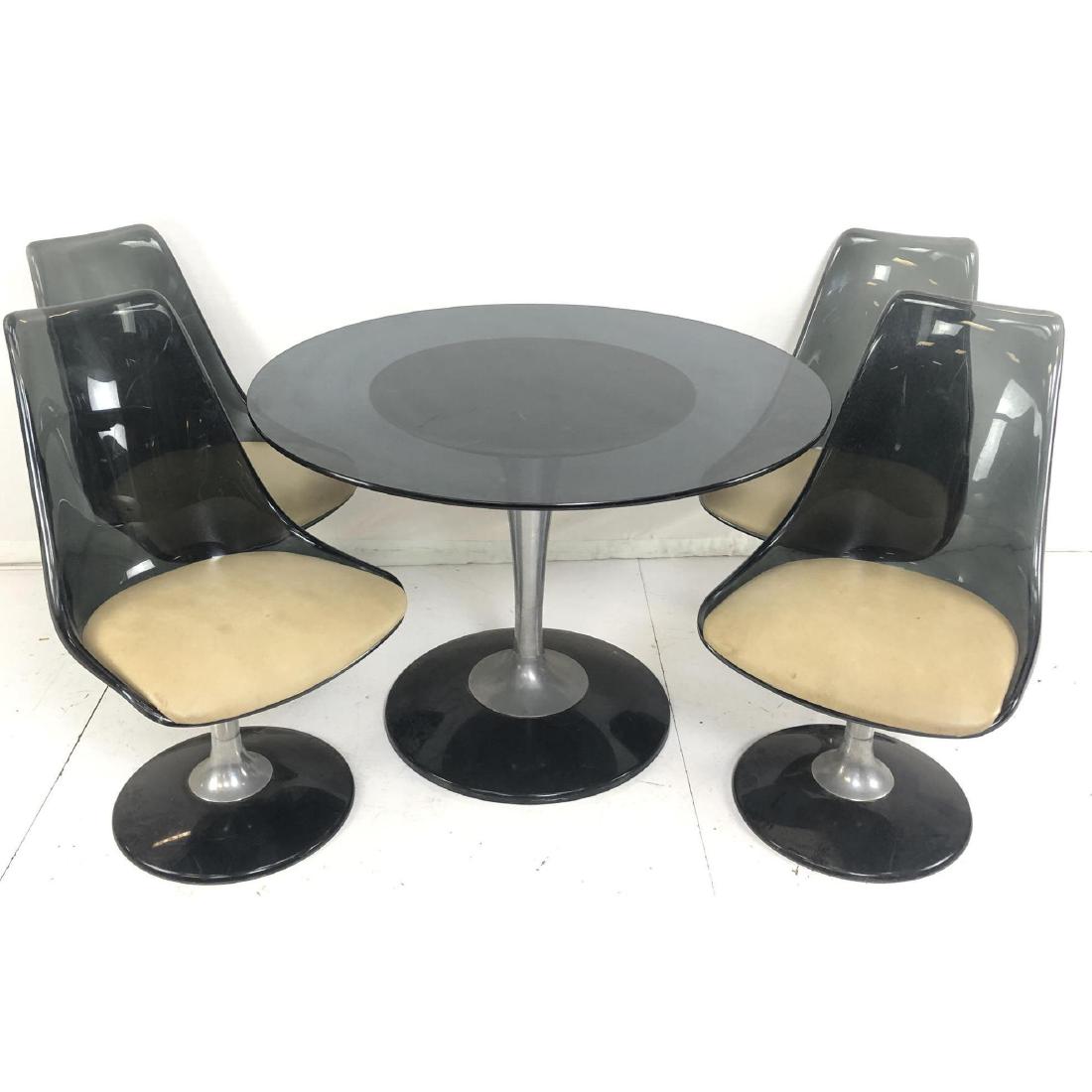 Mid Century Acrylic & Chrome Dining Set. Smoked G (1 of 15)