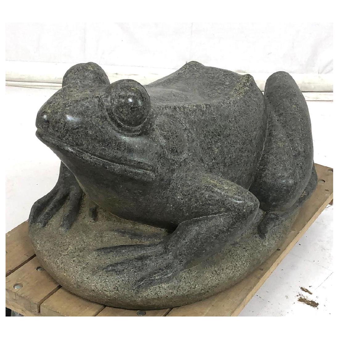 Large Carved Granite Figural Frog Sculpture. Outd (1 of 7)