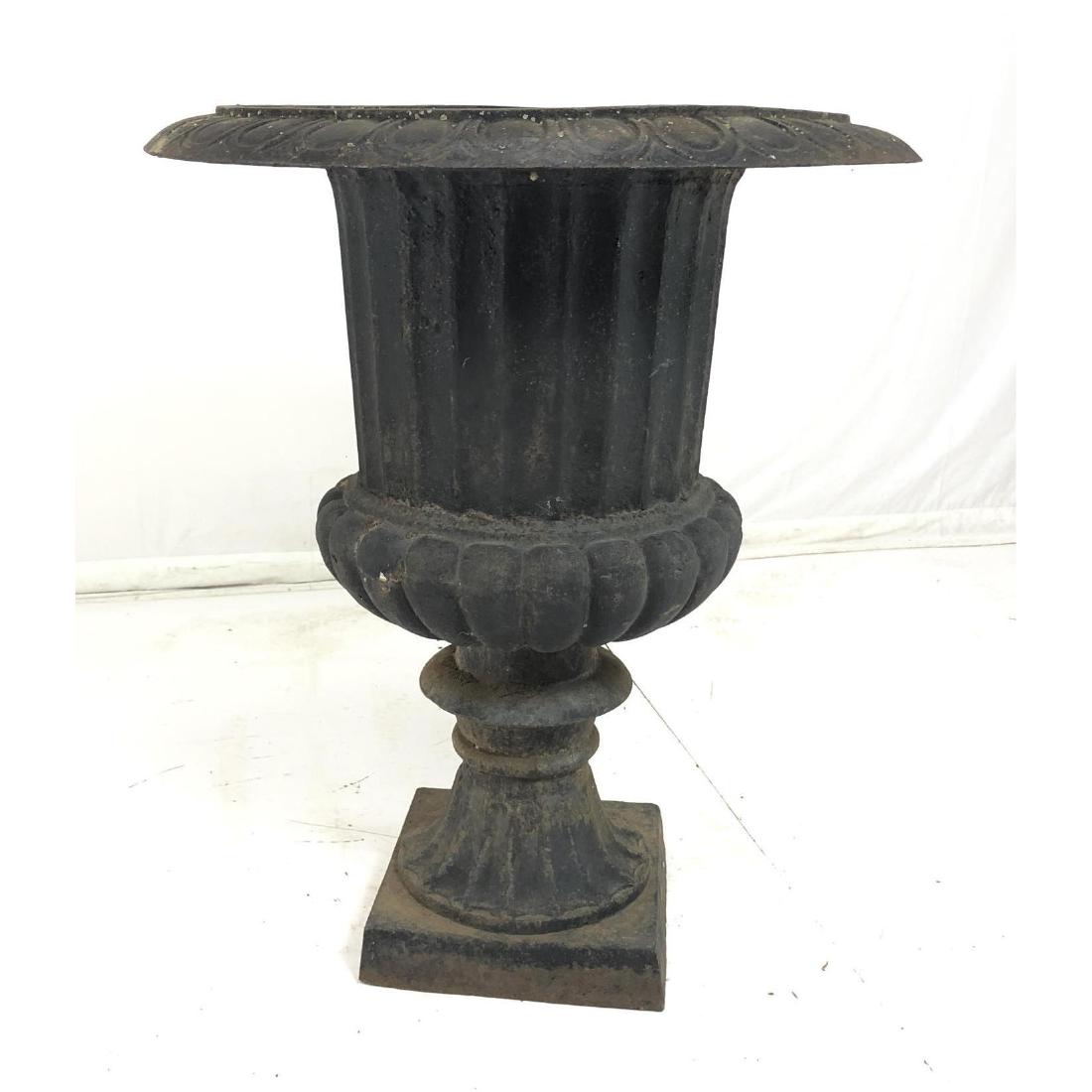 40" Tall Large Cast Iron Urn Form Planter. Footed (1 of 9)