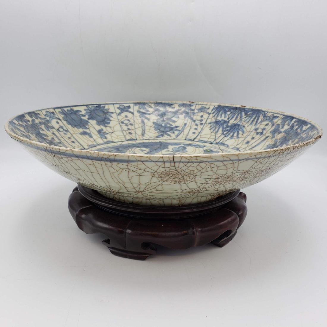 Large 14" Stoneware Chinese Ceramic Glazed Bowl. (1 of 16)