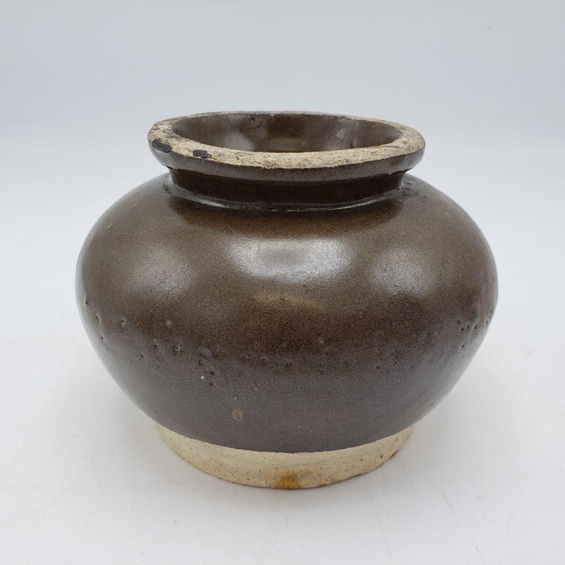 Brown Glazed Chinese Pottery Vase Vessel Pot. Mar (1 of 8)