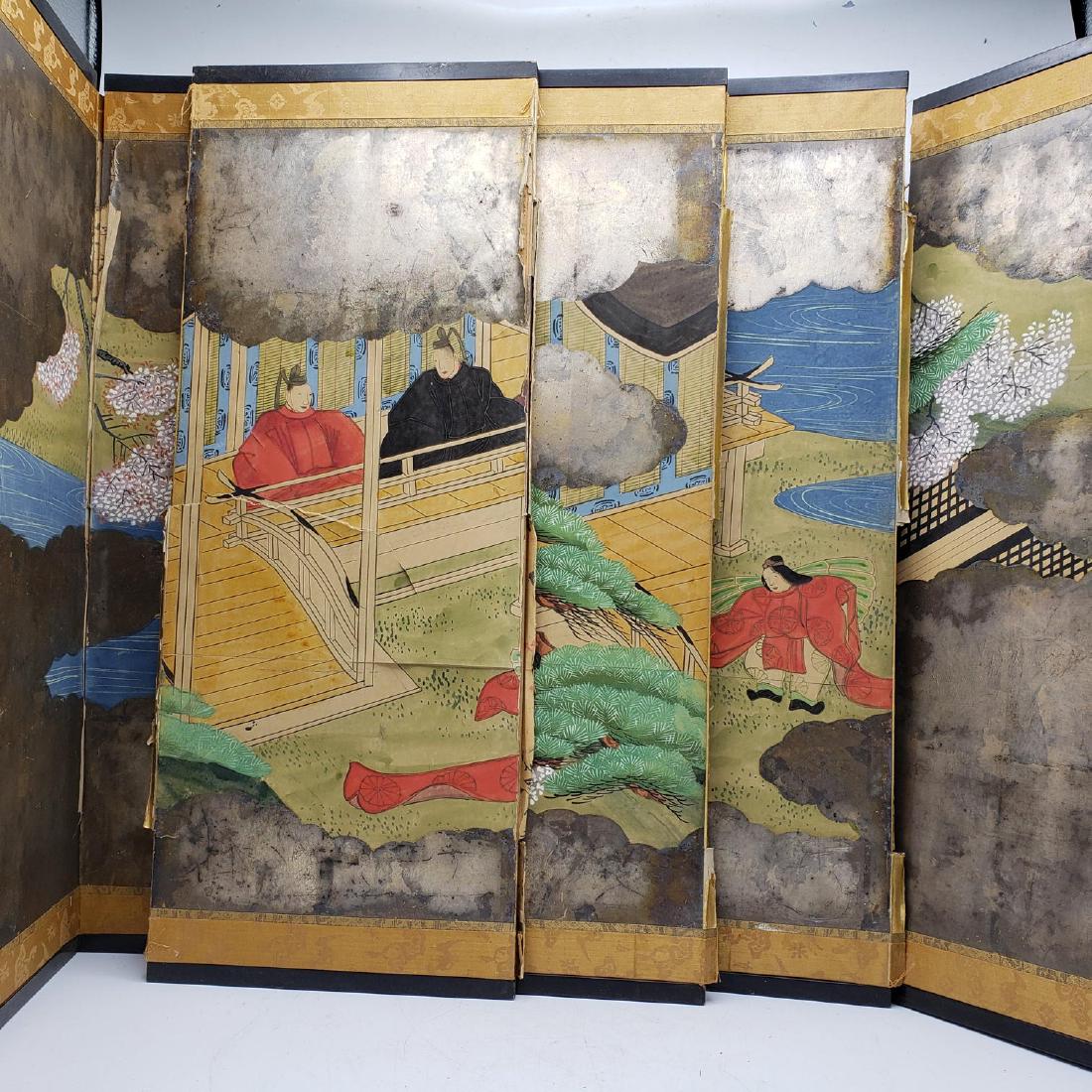 Chinese 6 panel folding Screen. Hand painted colo (1 of 11)