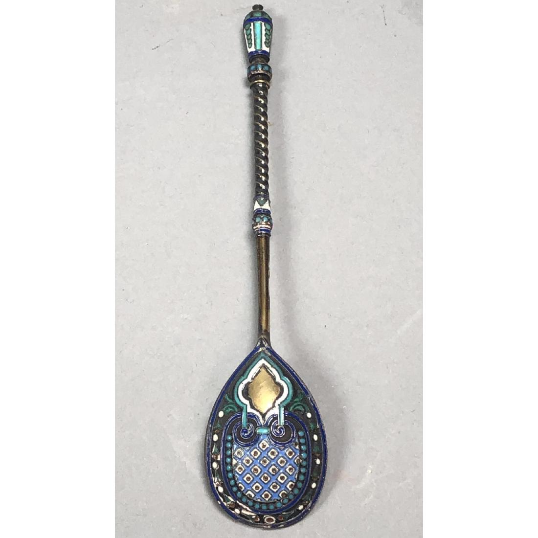 ANTIP KUZMICHEV Moscow Russian Enamel Silver Spoo (1 of 6)