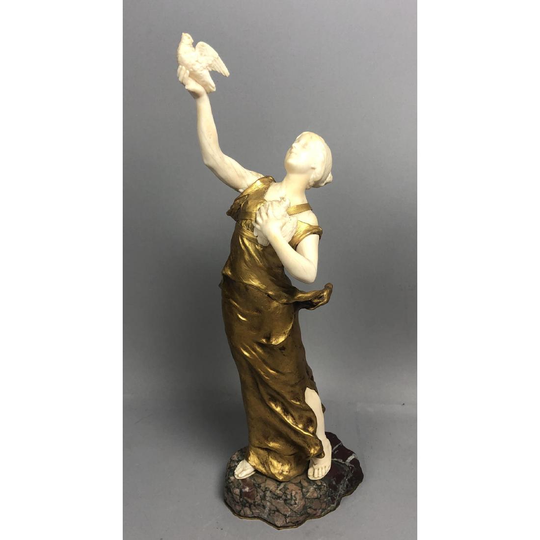 Gilt Bronze Carved Figural Sculpture. Woman in gi (1 of 8)