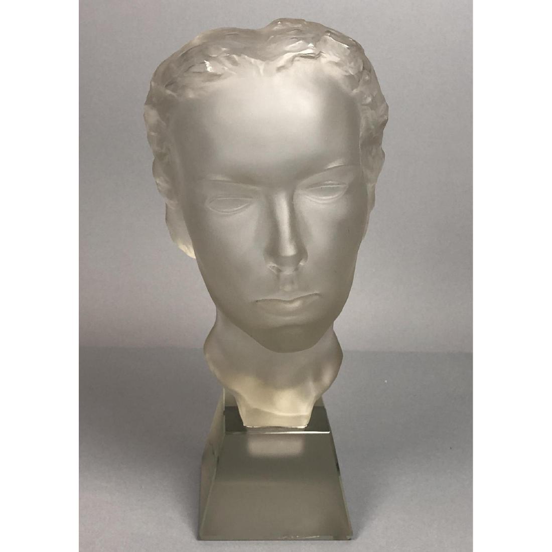 INGRID Signed Frosted Glass Modernist Bust Sculpt (1 of 6)
