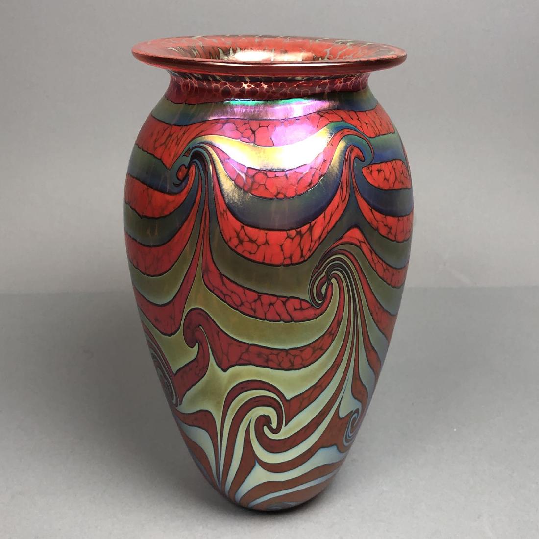 Robert Eickholt King Tut Art Glass Vase Wide L May 21 2019