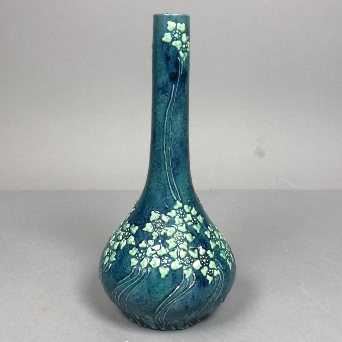 LIBERTY & CO. Art Nouveau Ceramic Vase. Long neck (1 of 8)