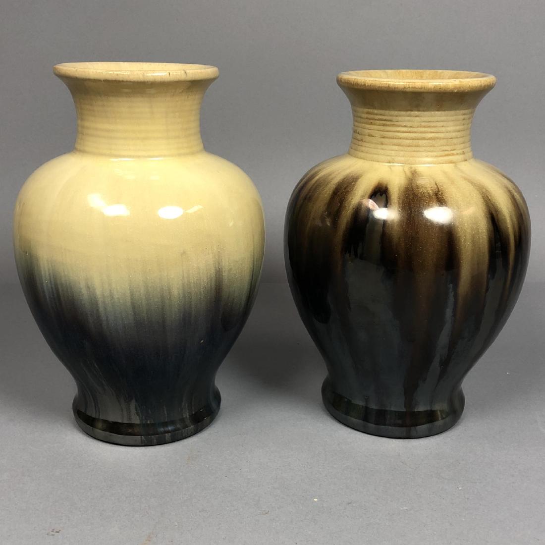 Pr FULPER Cats Eye Glaze Vases. American art pott (1 of 5)