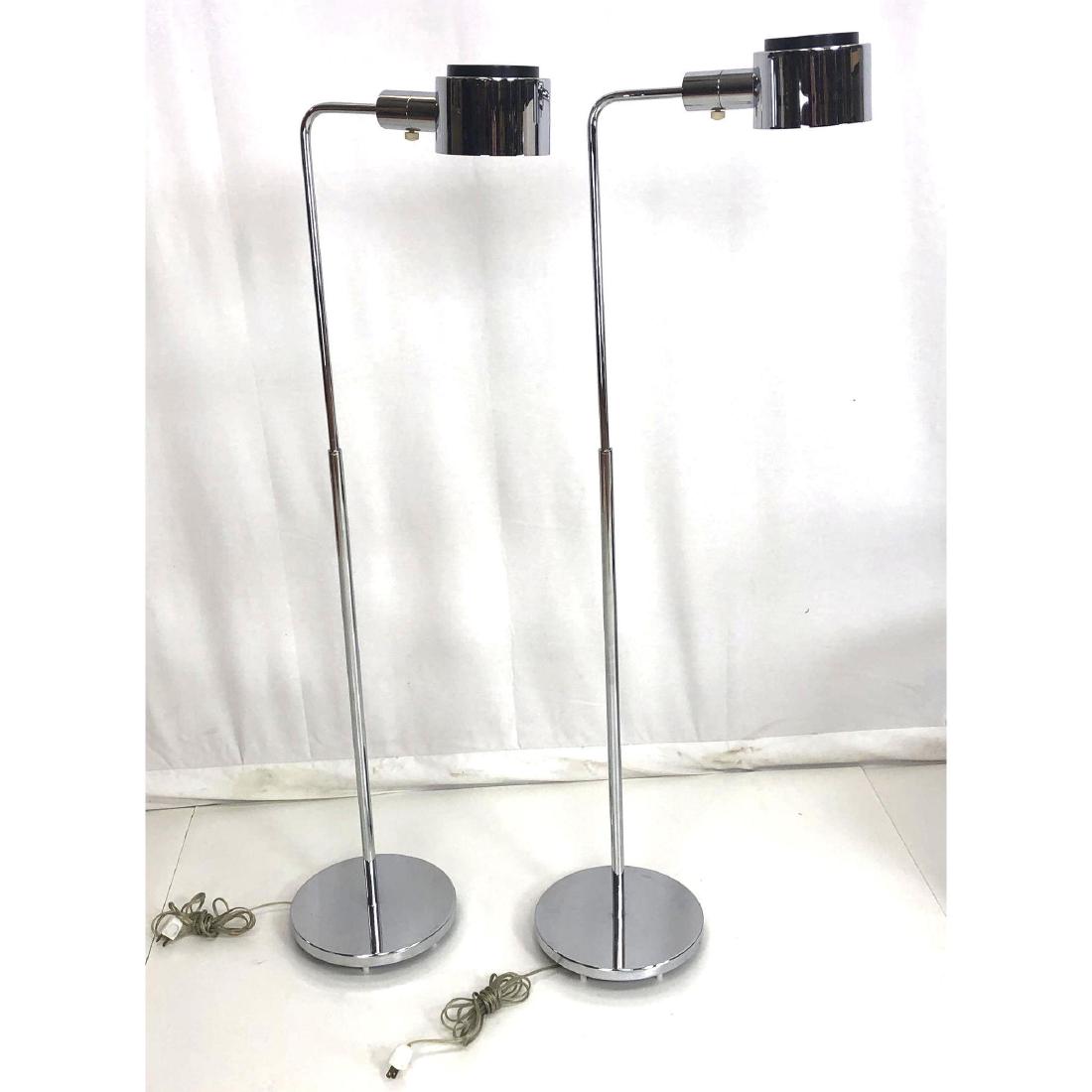 Pr CASELLA Modernist Chrome Floor Lamps. Adjustab (1 of 10)