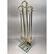 Modernist Brass & Glass Fireplace Fire Tools Set.
