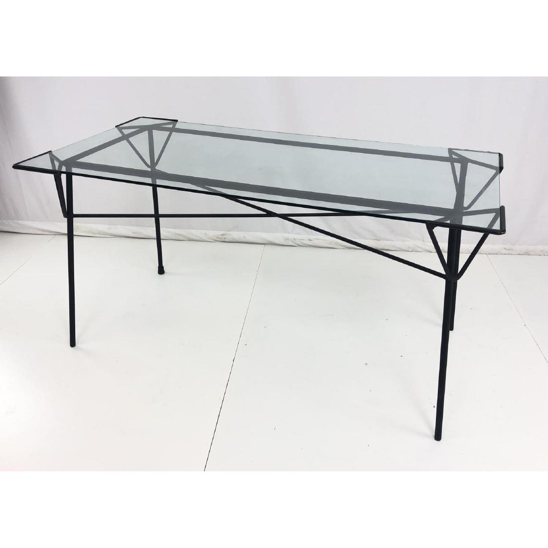 Iron and Glass Dinette Table. Rectangular glass t (1 of 7)