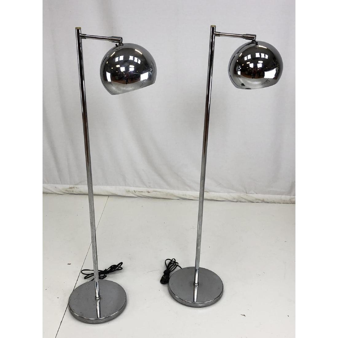 Pr KOCH & LOWY Modern Chrome Ball Shade Floor Lam (1 of 10)