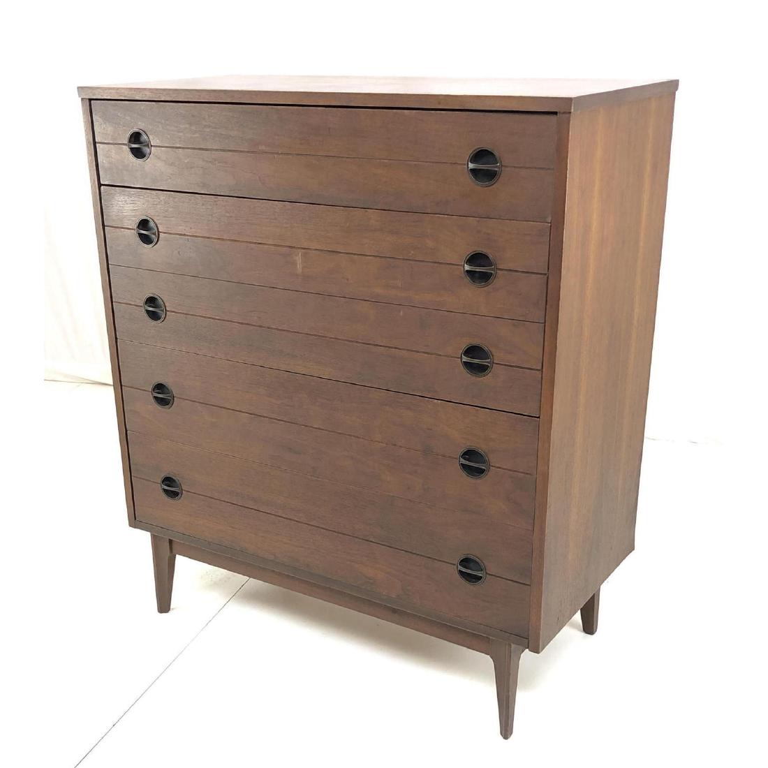 American Modern Walnut Dresser Tall Chest of Draw (1 of 10)