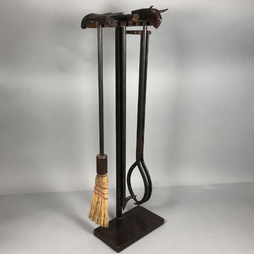 Heavy Blacksmith Made Iron Fireplace Tools 3 Fig May 21 2019