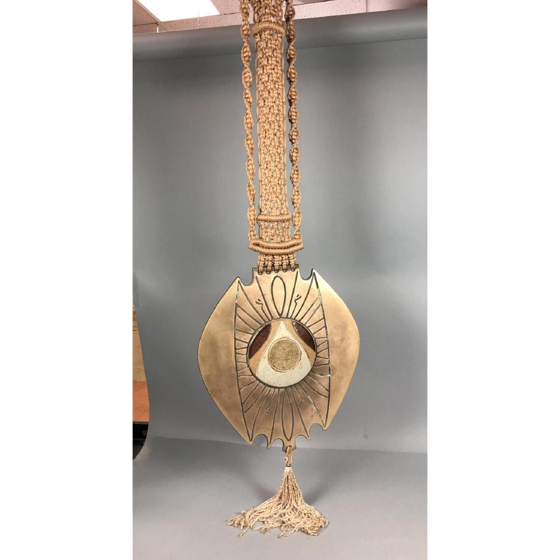 Fred Wiesener  Bronze Macrame 70s Mod Wall Hangin (1 of 11)