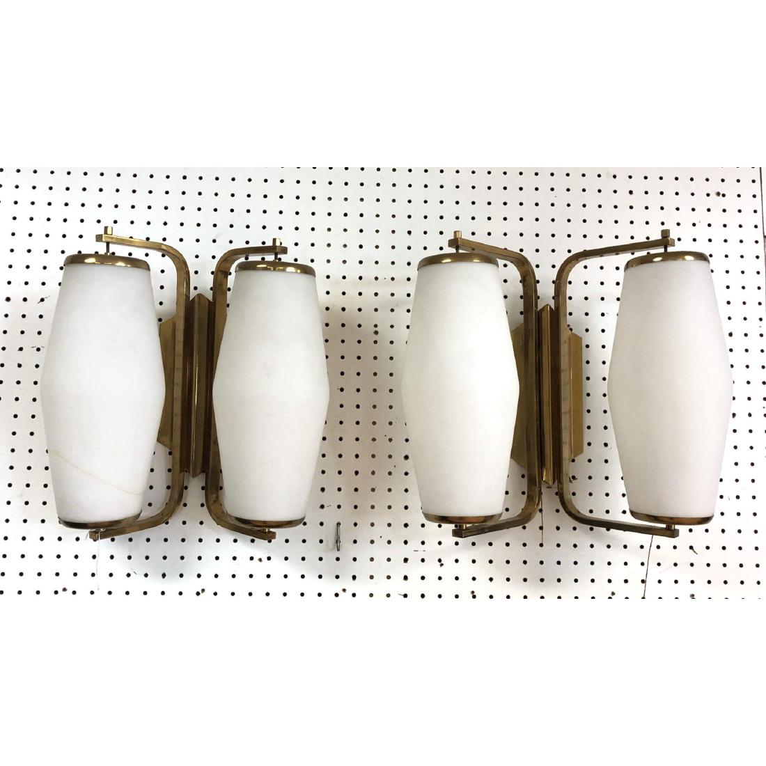 Pr STILNOVO Brass Two Arm Wall Sconce Lights. (1 of 6)