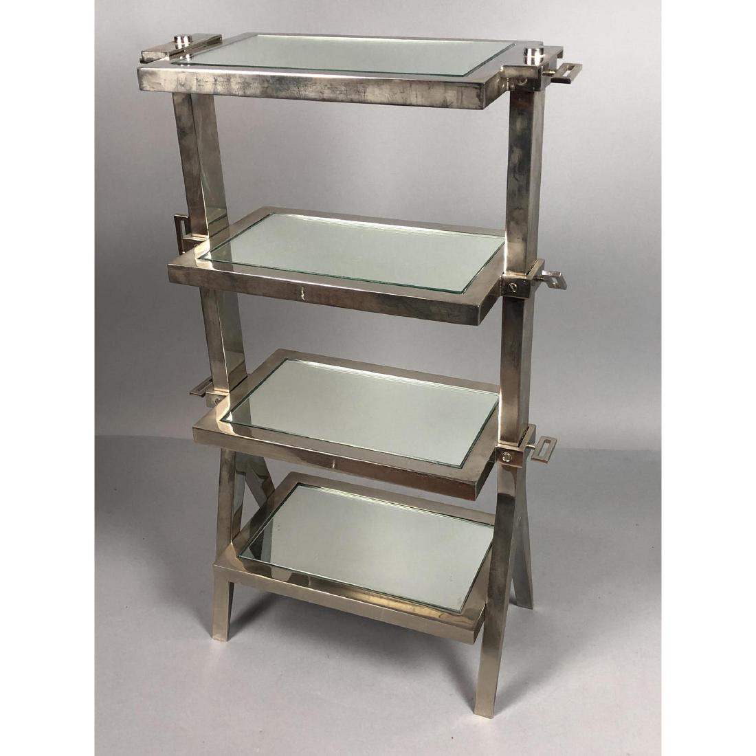 LORIN MARSH Nickel Plated Mirrored Glass Shelf. T (1 of 7)