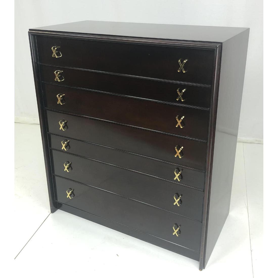 PAUL FRANKL American Modern Tall Chest Dresser. C: PAUL FRANKL American Modern Tall Chest Dresser. Chest of Drawers. Beveled Frames. Iconic Metal "X" Pulls. -- Dimensions: H: 45 inches: W: 40 inches: D: 21 inches ---