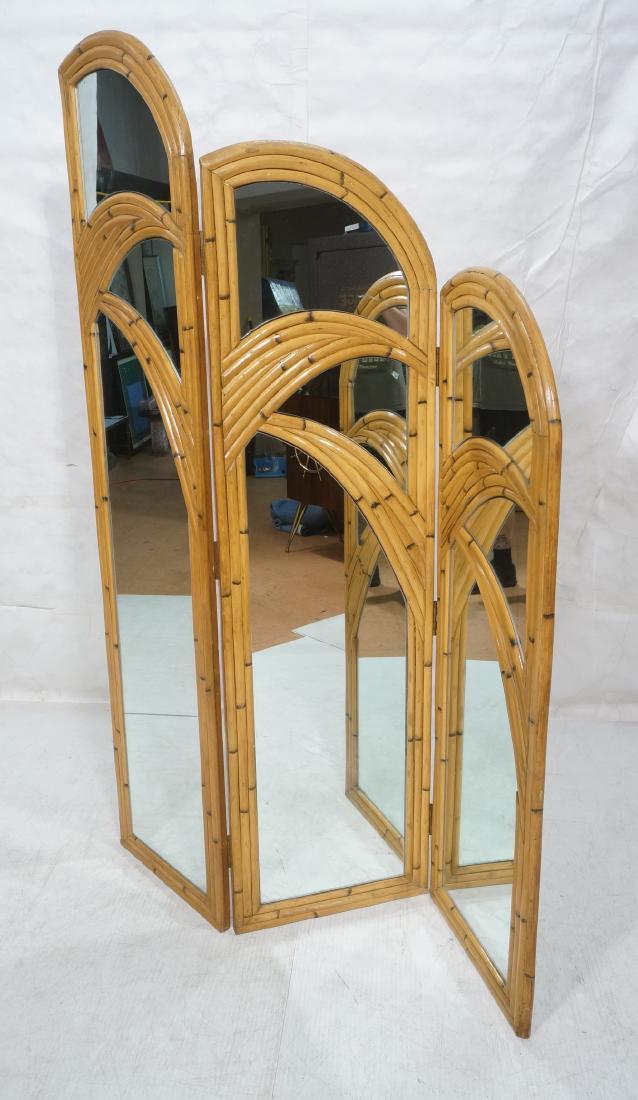 3 part Miami Modern Decorator Rattan Mirror Scree (1 of 19)