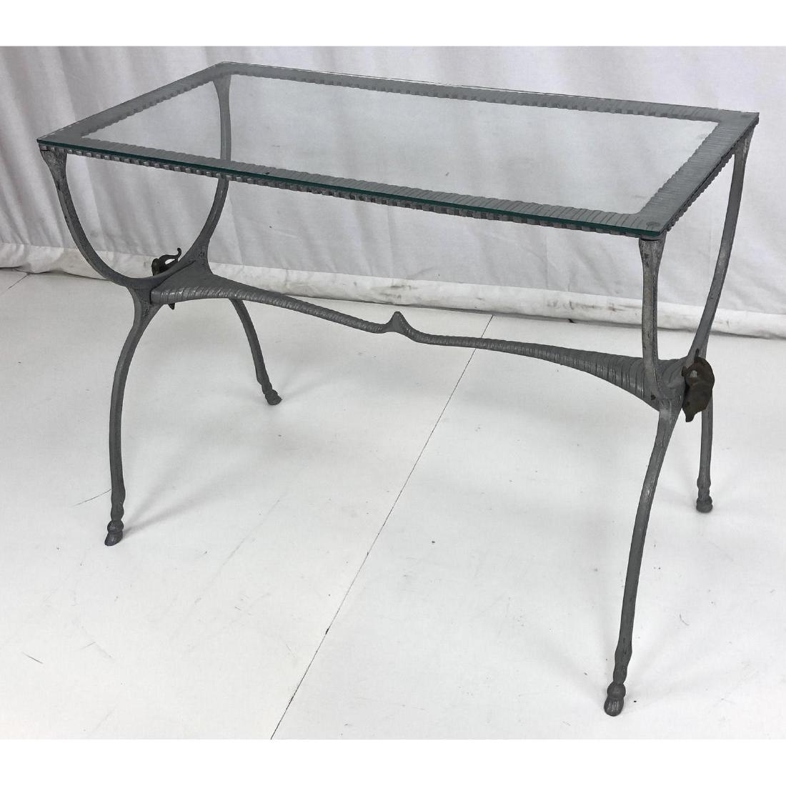 Designer Silver Metal Glass Top Hall Console Table (1 of 10)