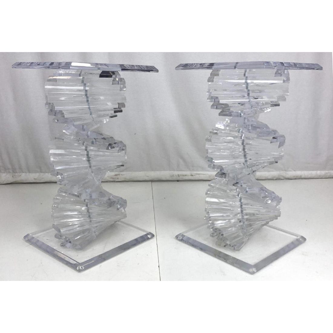 Pr Stepped Selig Design Lucite Side Tables Displa (1 of 15)