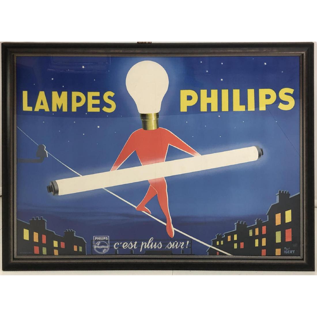 PAUL IGERT "Philips Lampes" Advertising Poster. F (1 of 9)