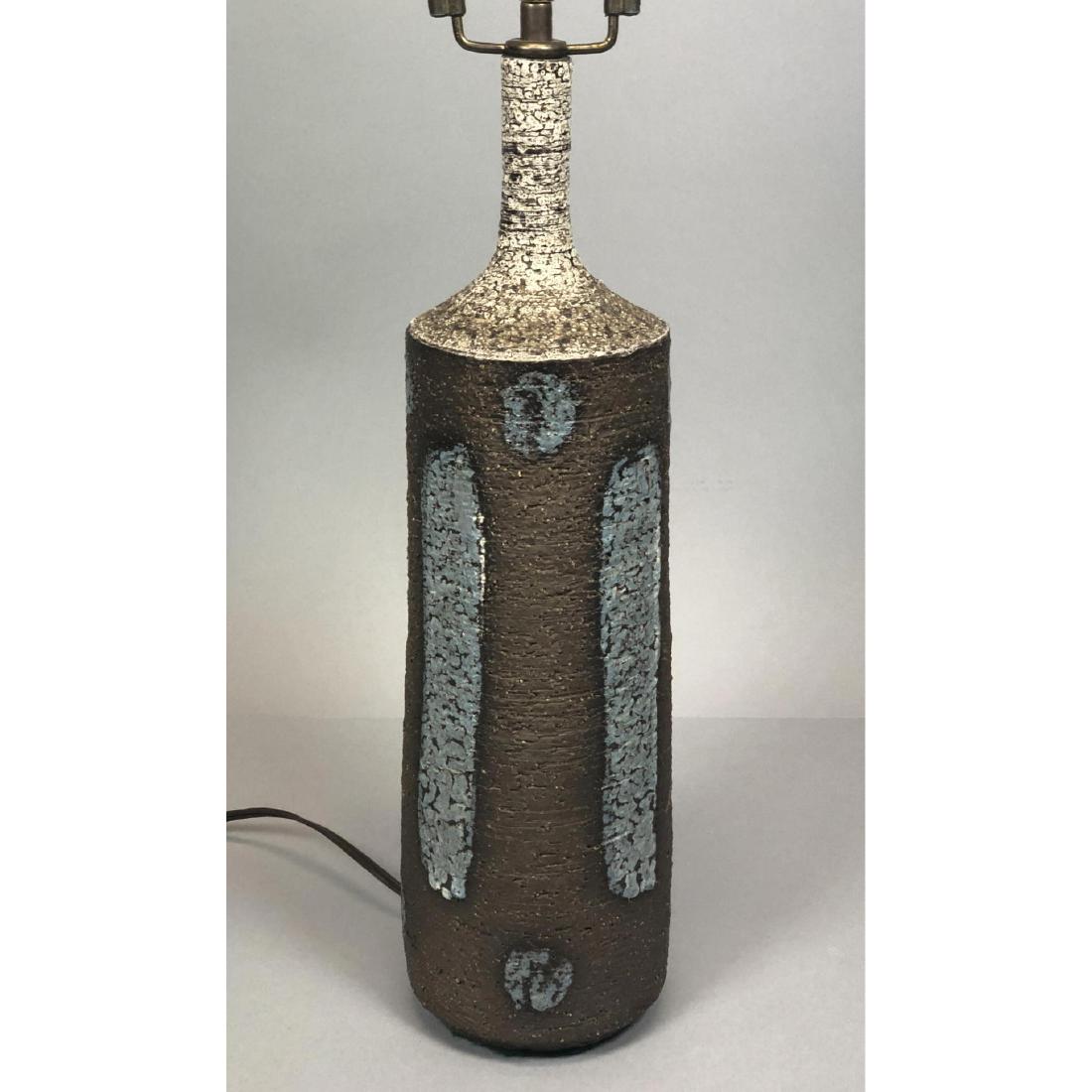 J WILLIAMS Brutalist Pottery Table Lamp. Long nec (1 of 8)