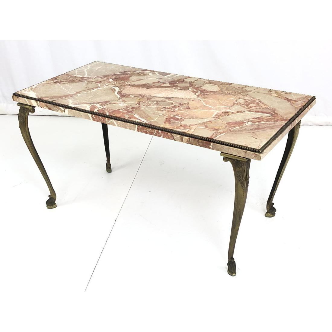 Marble Top Bronze Base Designer Coffee Table. Col (1 of 16)