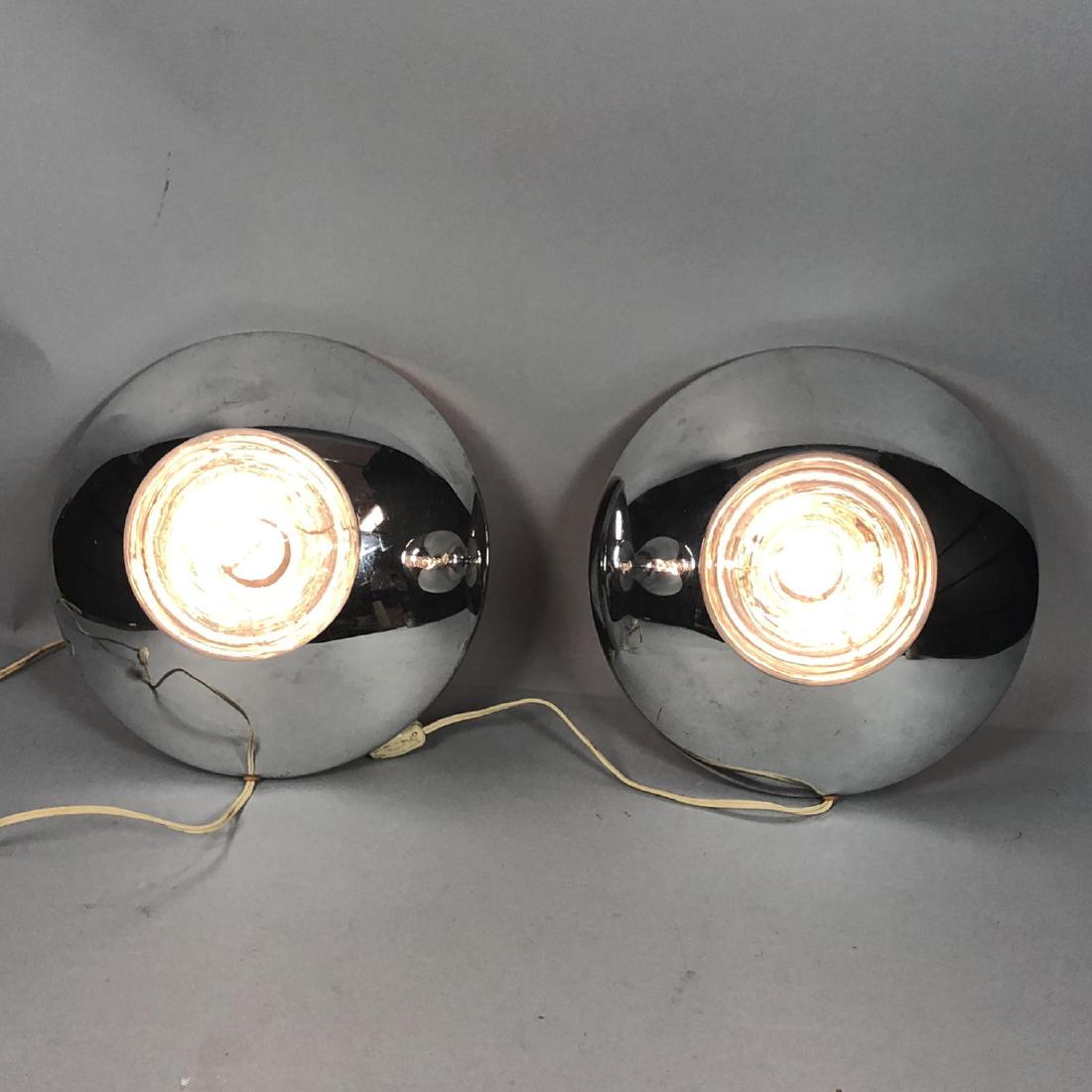 Pr Modernist Chrome "Hubcap" Wall Sconce Lights. (1 of 8)