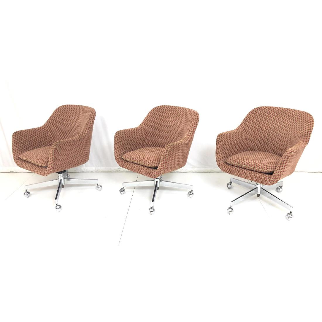 Set 3 Upholstered Modernist Office Desk Chairs. S (1 of 13)