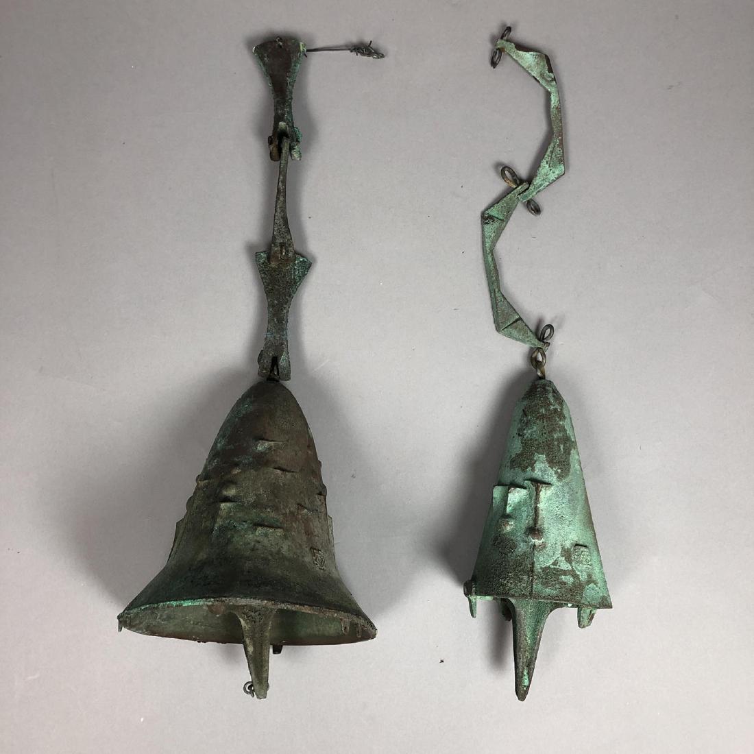 2pc PAOLO SOLERI Wind Chime Bronze Bells. Both co (1 of 6)