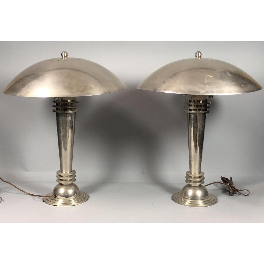 Pr Chrome Deco Machine Age Table Lamps. Chrome sh (1 of 9)