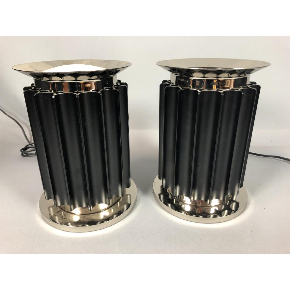 Pr FLOS Chrome & Black Metal Column Spot Table La (1 of 5)