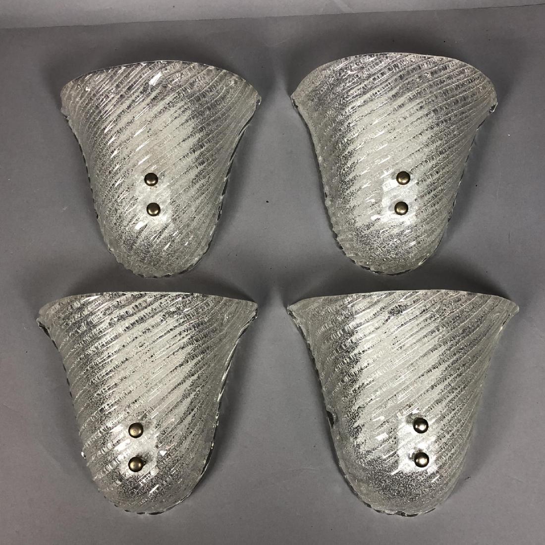 4pc Murano Art Glass Wall Pocket Light Fixtures. (1 of 7)