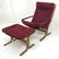 2pc WESTNOFA Modern Teak Lounge Chair & Ottoman.