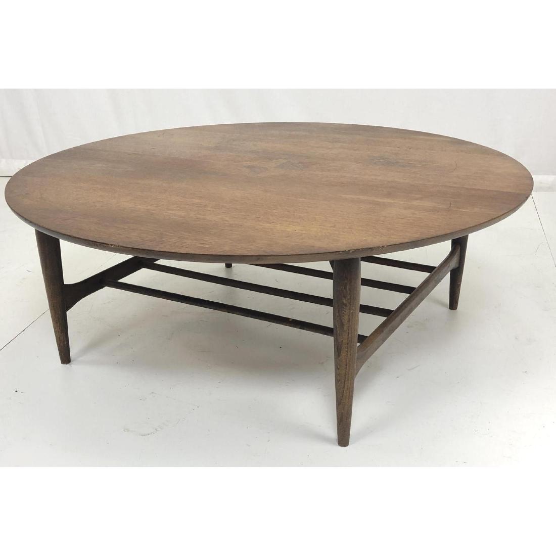 American Modern Walnut Round Coffee Cocktail Tabl (1 of 12)