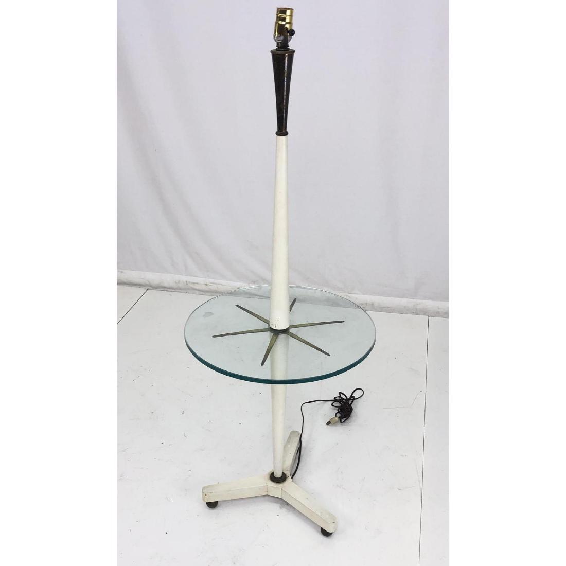 Mid Century Lamp Table. Glass top with brass acce (1 of 10)