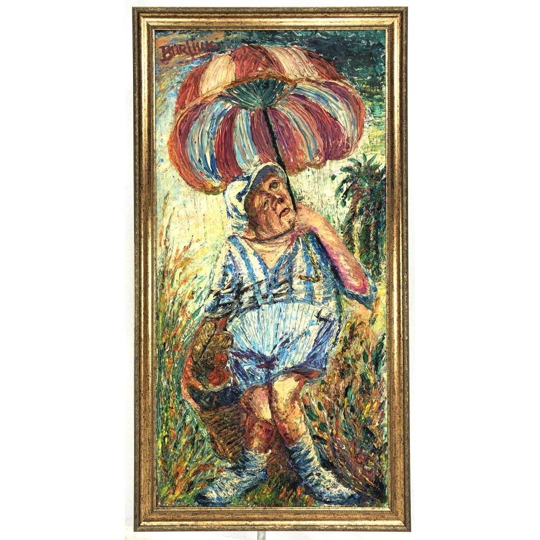 DAVID BURLIUK Impressionist Abstract Figural Painting. (1 of 9)