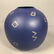 GUZZINI Italian Pottery Vase. Bulbous blue glaze