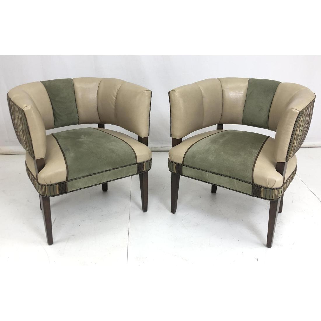 Pr Decorator Barrel Back Modernist Lounge Chairs. (1 of 12)