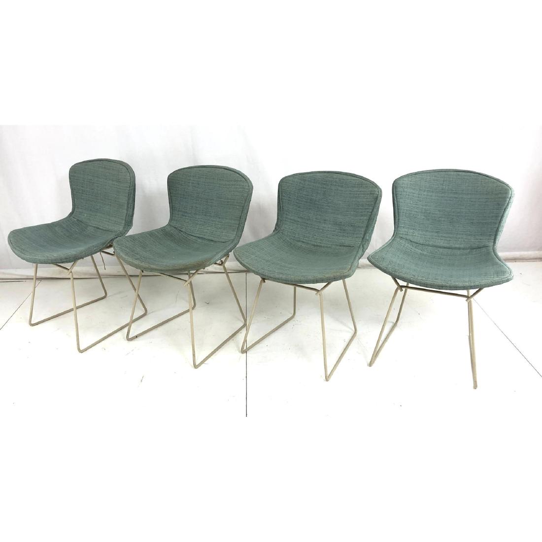 4 HARRY BERTOIA White Enamel Metal Dining Chairs. (1 of 8)