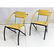 Pr Italian Style Bright Yellow Leather Metal Chai