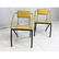 Pr Italian Style Bright Yellow Leather Metal Chai - 2
