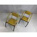 Pr Italian Style Bright Yellow Leather Metal Chai - 3