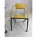 Pr Italian Style Bright Yellow Leather Metal Chai - 4