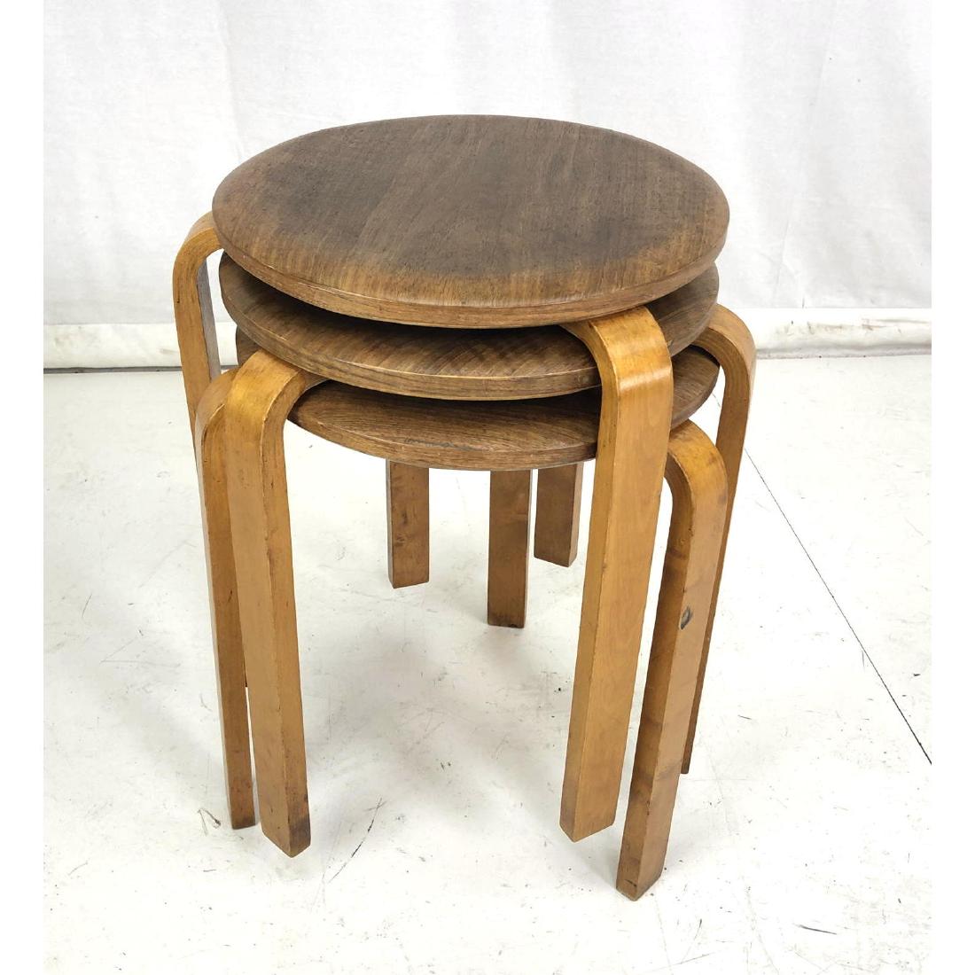 Set 3 Nesting ALVAR AALTO Side Tables or Stools. (1 of 8)