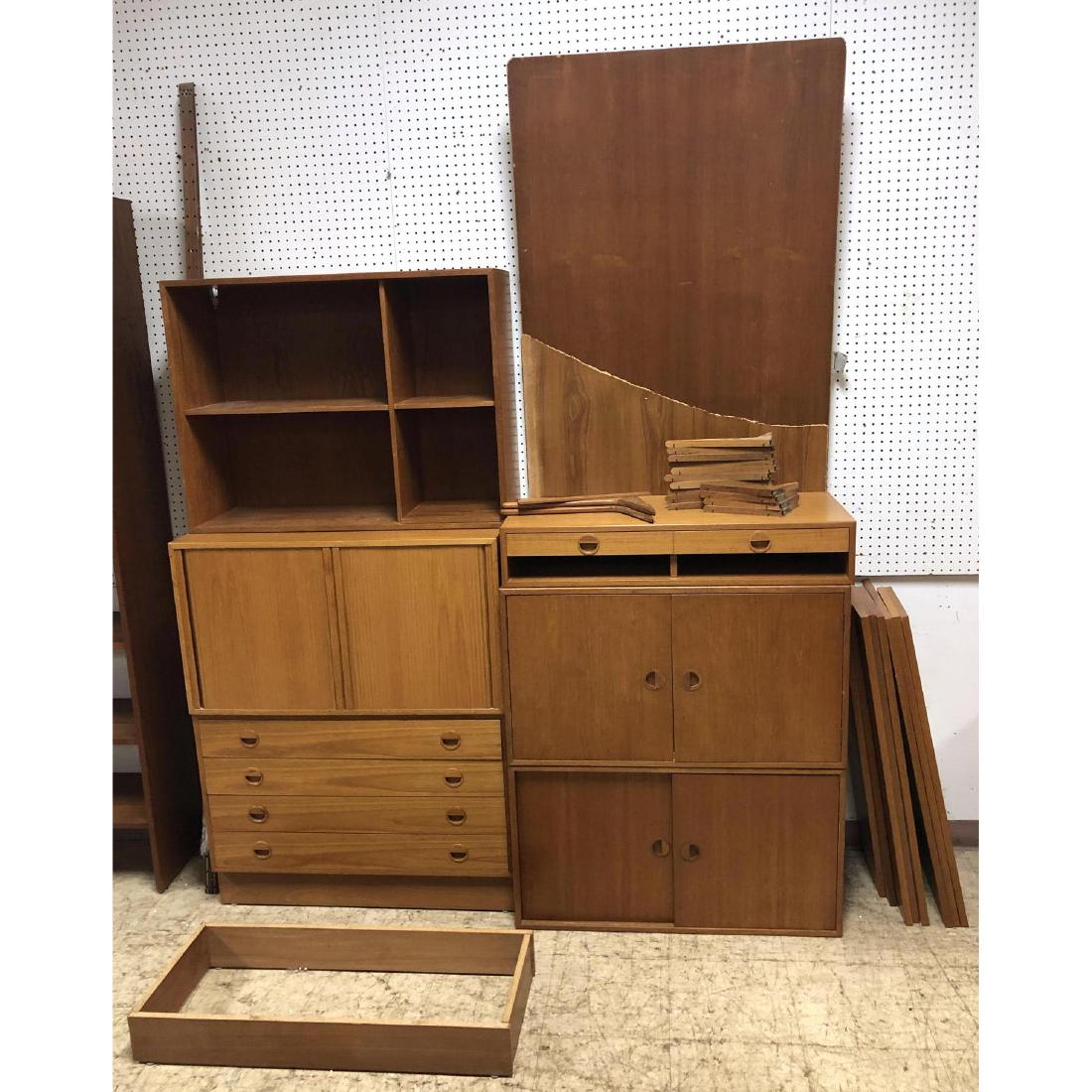 Large Danish Modern Teak Wall Shelf Unit. 6 cabin (1 of 13)