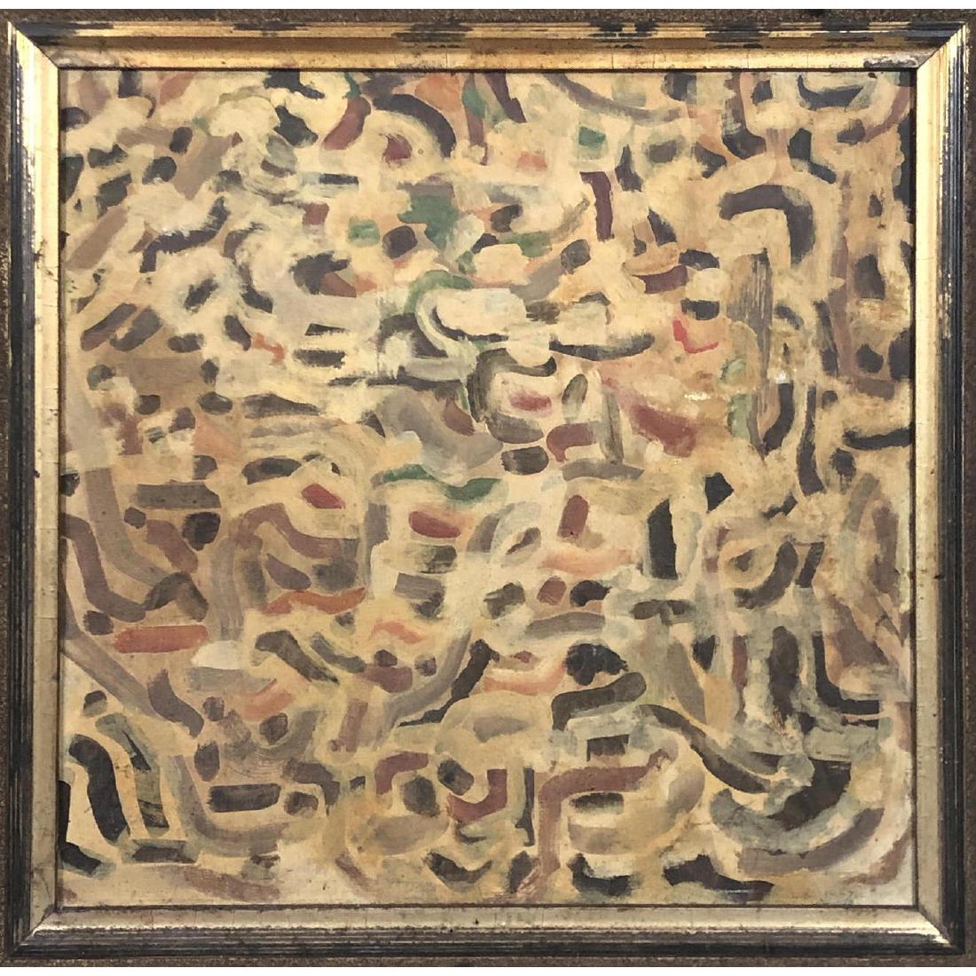 Signed L.K. 1957 Modernist Abstract Oil Painting. (1 of 17)