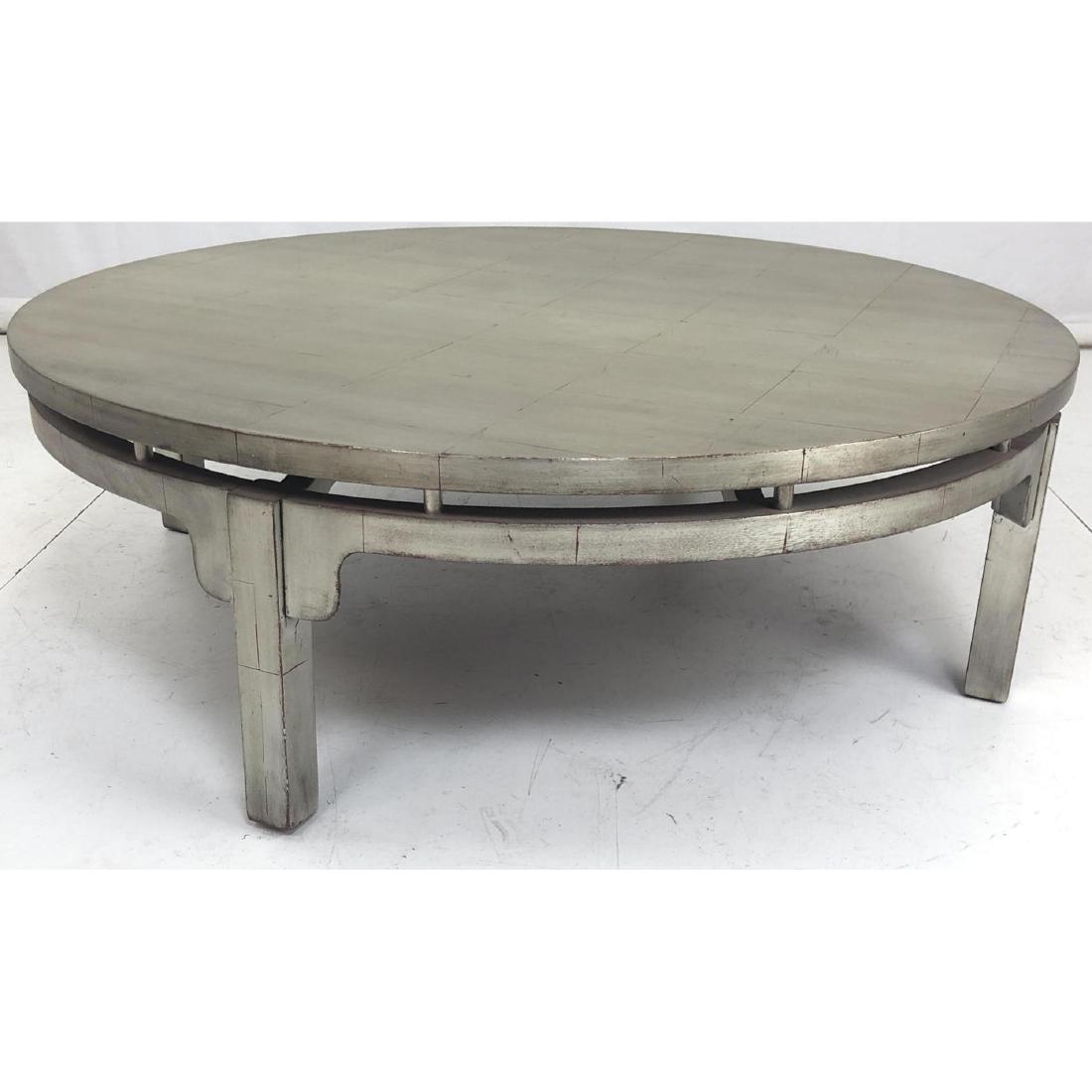 Modernist Decorator Silver Leaf Round Coffee Ta (1 of 7)