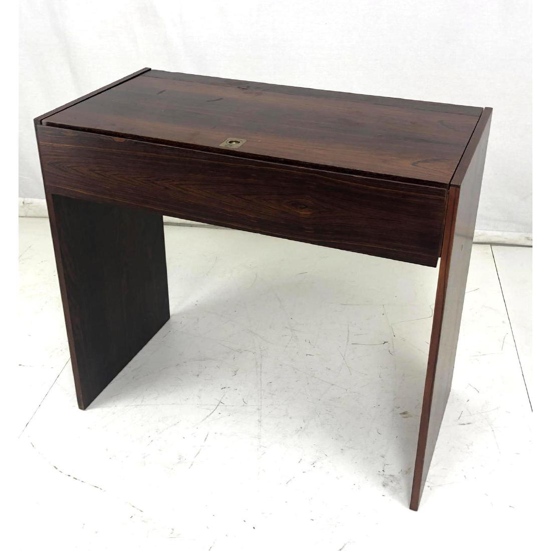 Danish Modern Rosewood Flip Top Vanity. Brass Har (1 of 16)